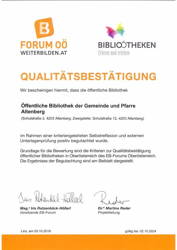 Qualitätsbestätigung