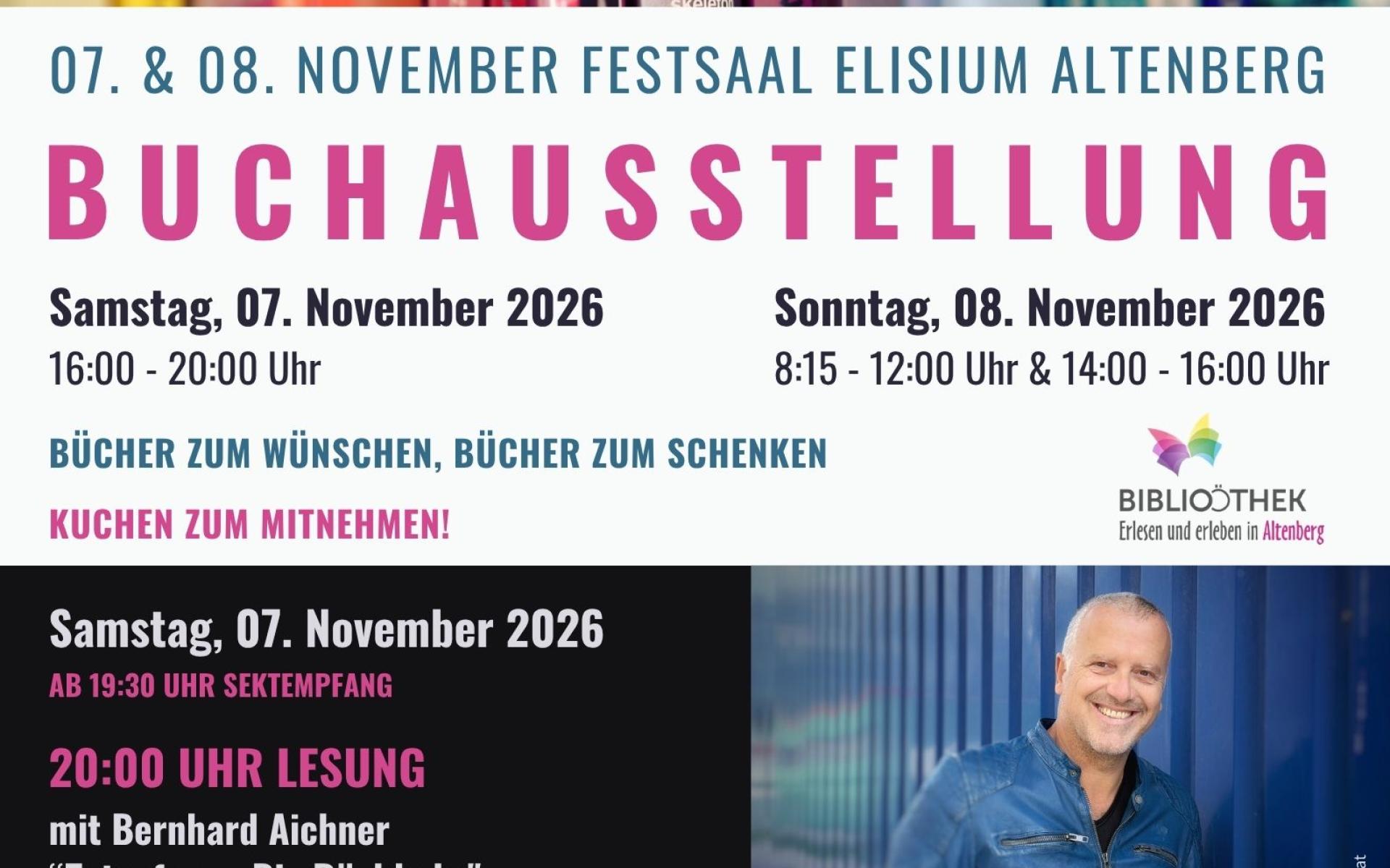 Plakat von der Buchausstellung 7. und 8. November 2026