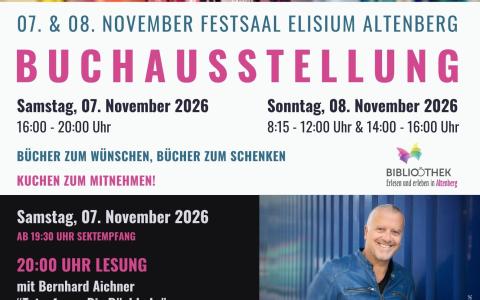 Plakat von der Buchausstellung 7. und 8. November 2026